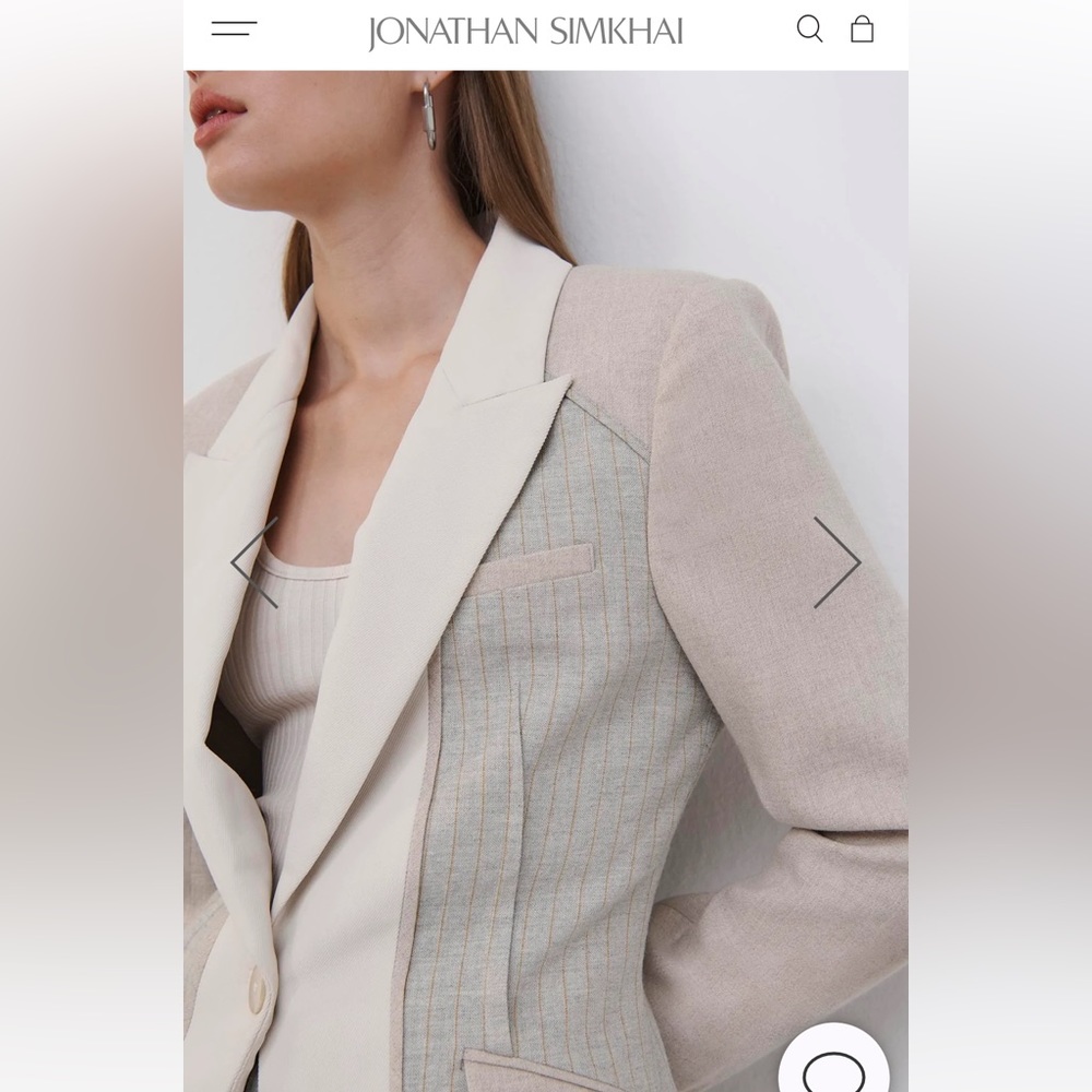 Jonathan Simkhai Cecile Patchwork Blazer Size 4 N… - image 7